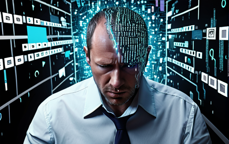 A frustrated data scientist surrounded by a chaotic, jumbled deluge of raw text data, symbolizing "Garbage In, Garbage Out". In the background, a struggling, glitchy AI model. The scene transforms into the same scientist meticulously polishing a radiant, crystalline stream of perfectly structured data, flowing into a sleek, high-performing NLP model glowing with success. Cinematic, digital art, high contrast, detailed, futuristic, metaphor for data quality impact.
