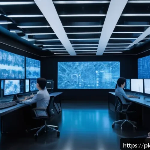 Home 32 자연어 처리 모델 튜닝에서의 Neural Architecture Search 활용 - A futuristic AI research laboratory scene showing diverse scientists and engineers collaborating aro...