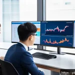 Home 19 자연어 처리 모델 튜닝의 KPI 설정 방법 - A professional business team collaborating in a modern office setting, analyzing KPI dashboards on l...